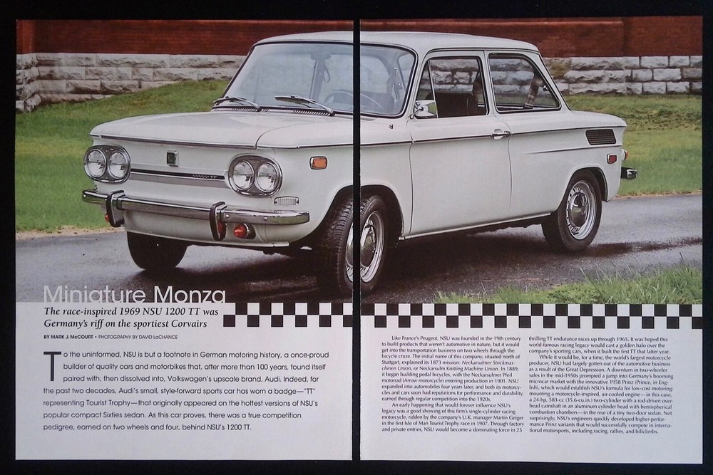 1969 NSU 1200 TT Info Article "Miniature Monza"