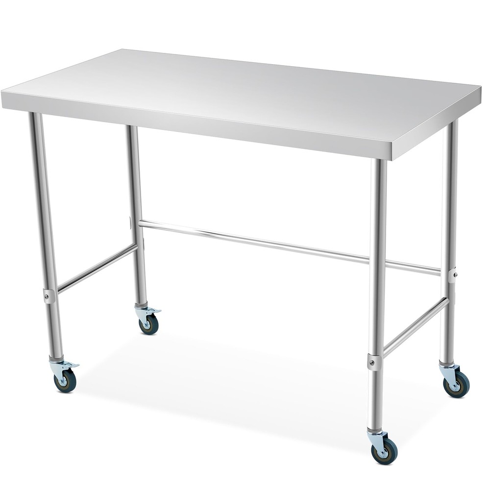 Heavy Duty Stainless Steel Work Table Prep Table Rust-Resistant for Restaurant