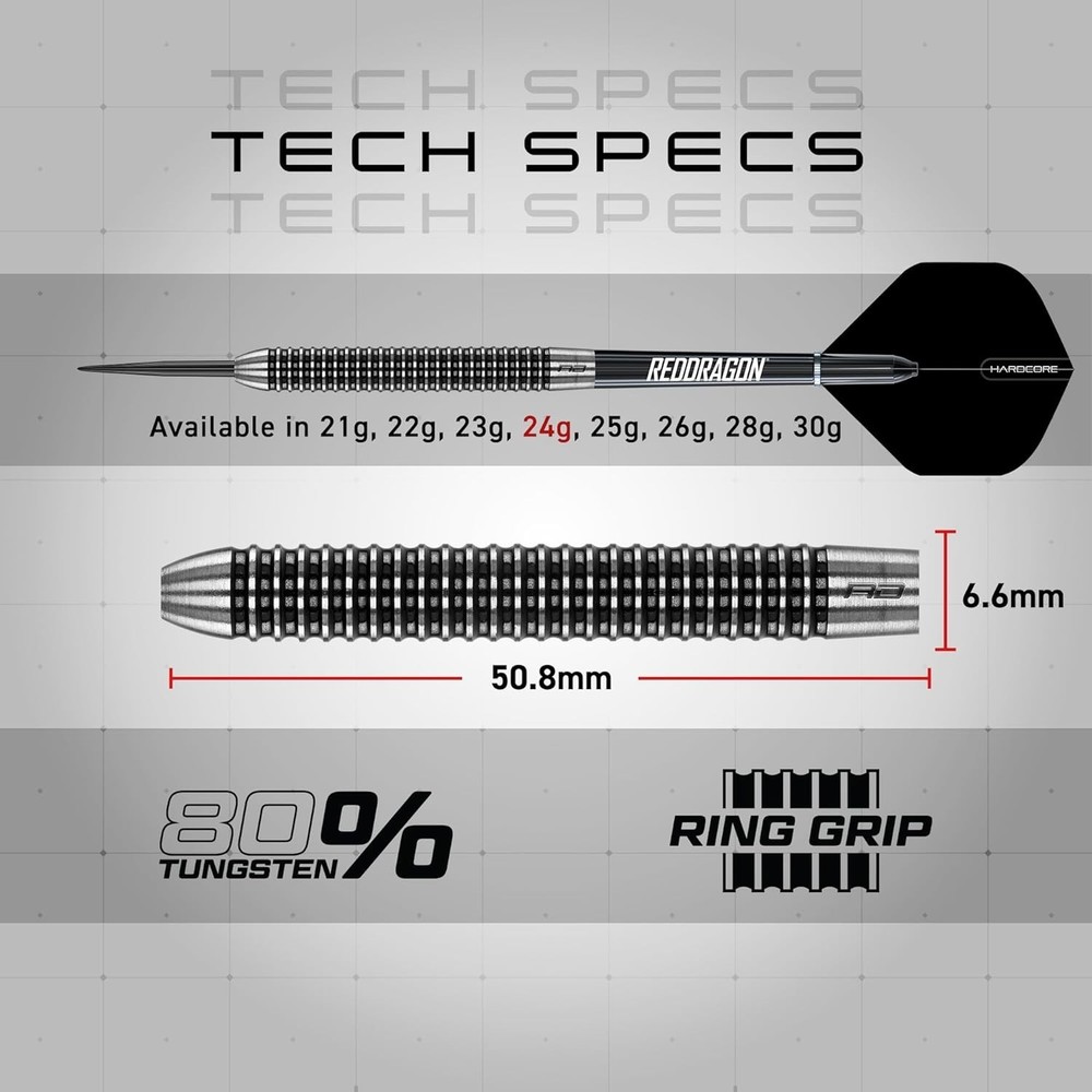 Professional Black Tungsten Darts - 24g