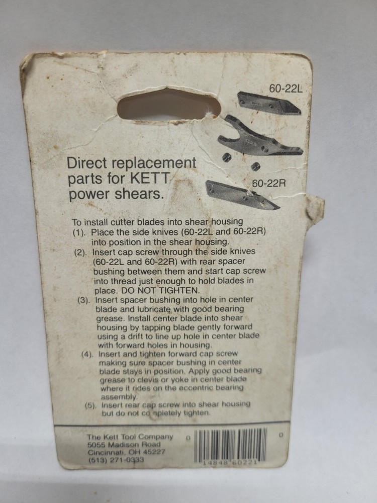 Kett 60-22L Double Cut Shear Side Knife Left