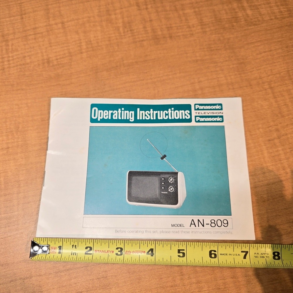 Panasonic Television AN-809 OPERATING INSTRUCTIONS