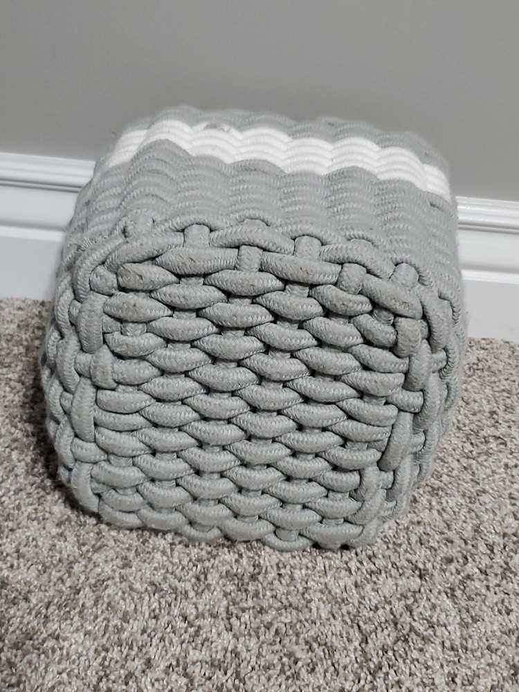 UGG Woven Thick Chunky Braided Basket Bin Sage Gray
