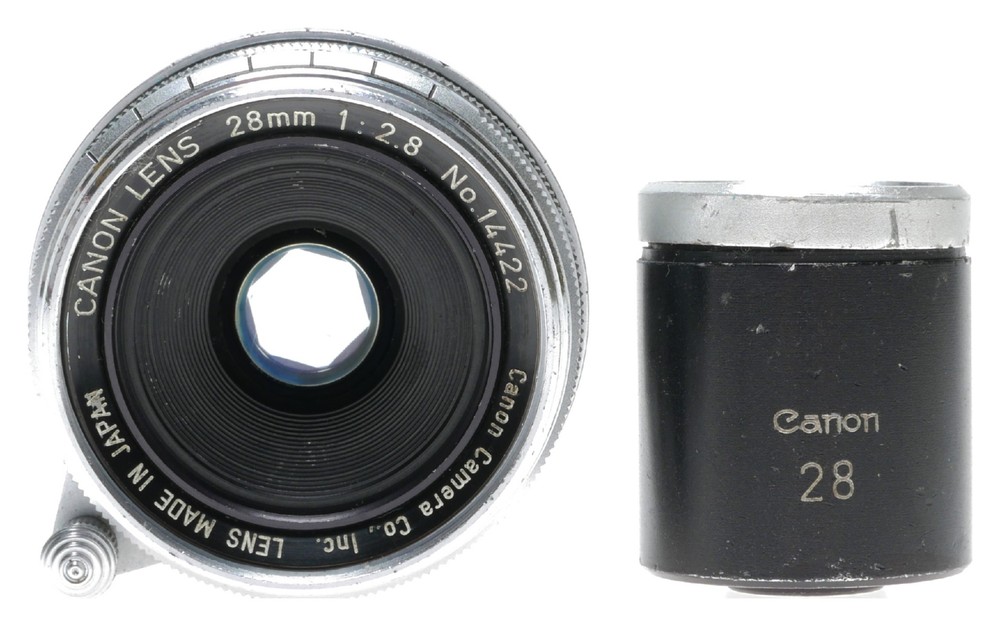 Canon Rangefinder RF Camera Lens 2.8/28mm Leica Screw Mount w/Viewing Lens