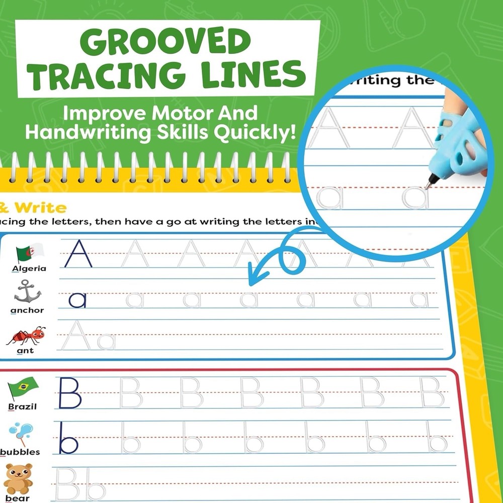 5 Magic Grooved Writing Practice Books for Kids Handwriting Reusable Math Learn