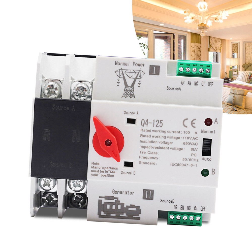 Dual Power 100A Automatic Transfer Switch 2P for Efficient Power Management