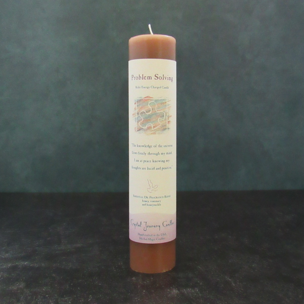 NEW Crystal Journey Herbal Magic PROBLEM SOLVING Candle - 7" Pillar