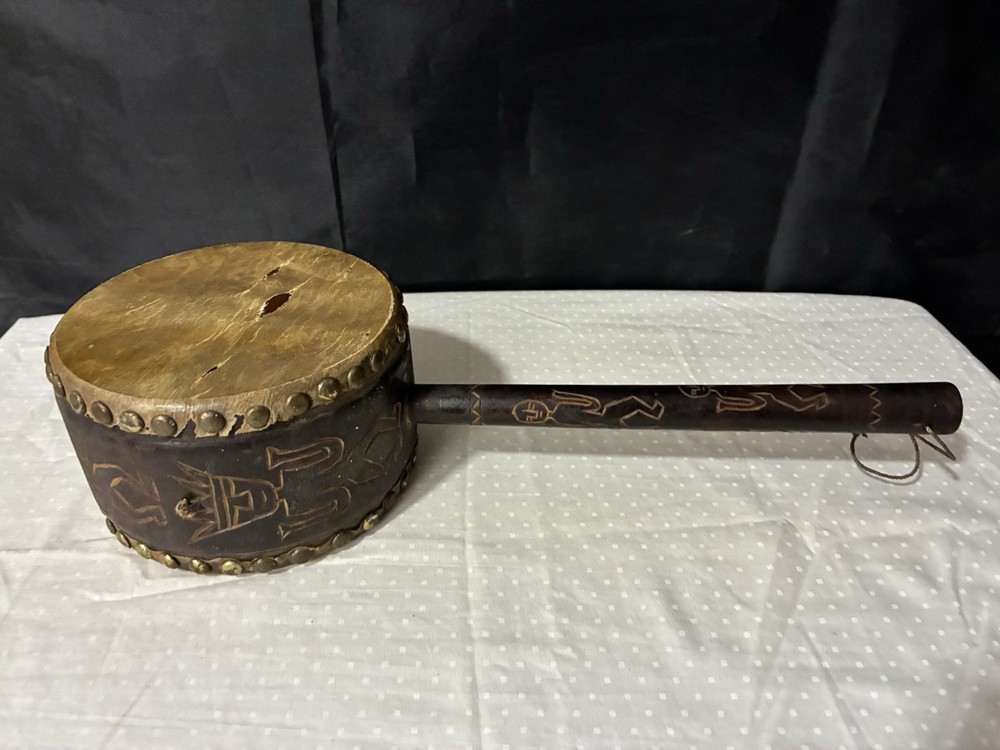 Vintage African Double Sided Drum. Damaged
