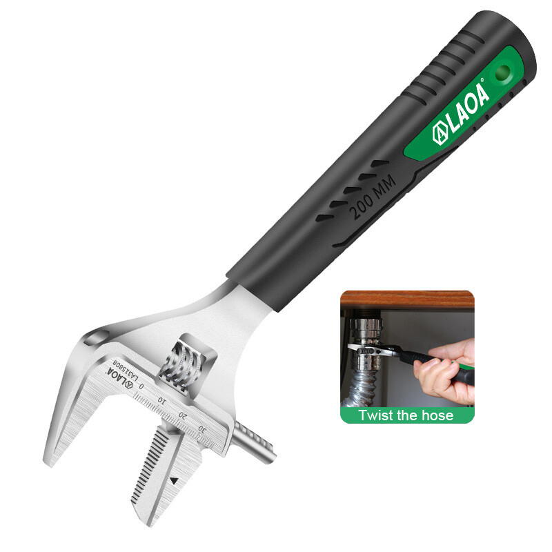 Monkey Wrench Large Opening Dual-Use Twist Screws Adjustable Pipe Spanner Tool