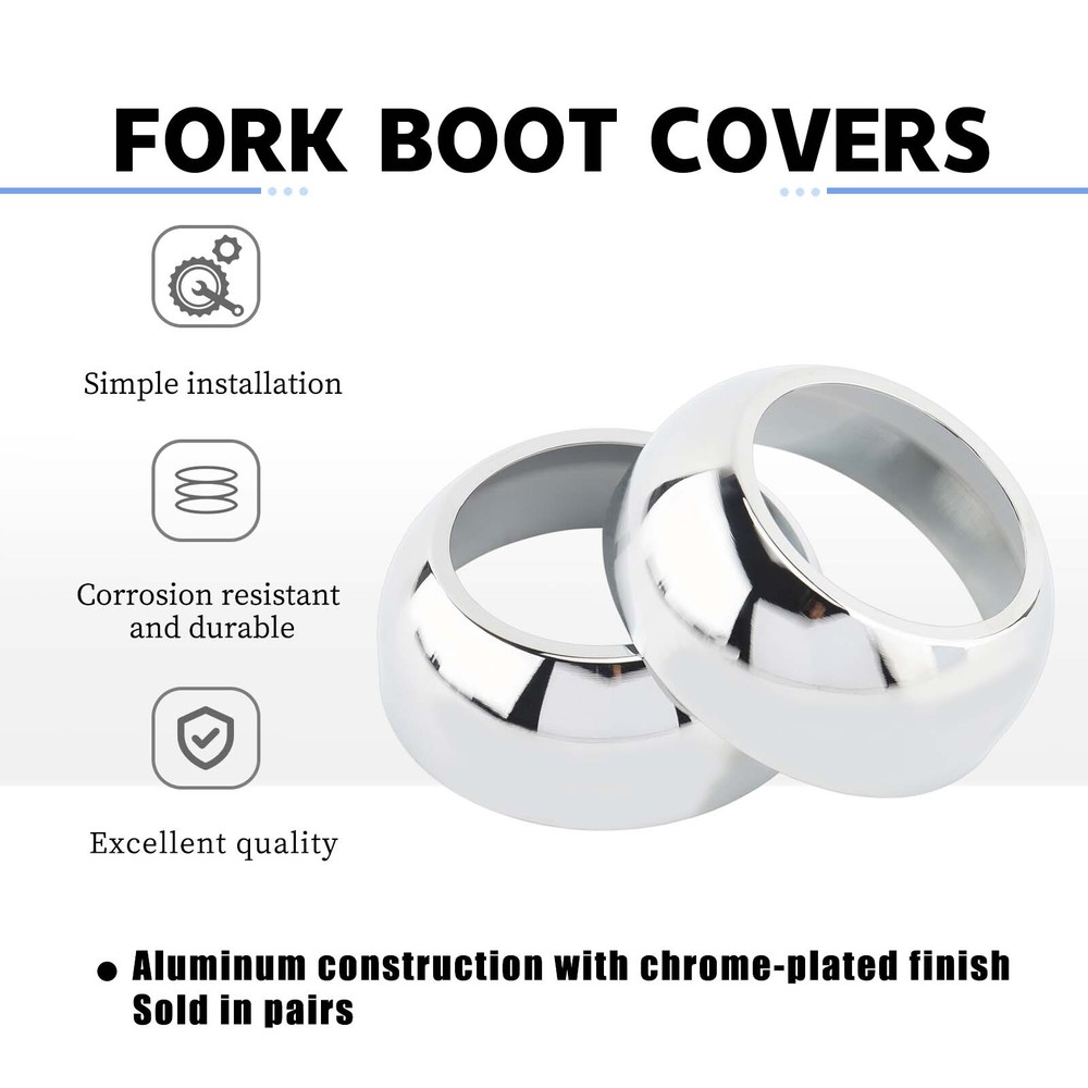 Chrome 39mm Front Fork Boot Cap Covers For Harley Dyna Super Glide Sportster 883