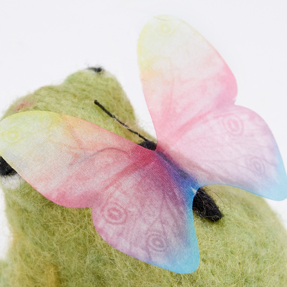 Primitives by Kathy Felt Frog Butterfly Critter Mouse Easter Spring Ornament