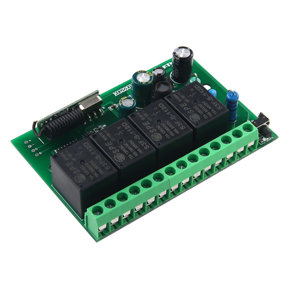 Light Controller Transmitter+Receiver 4 Channel Relay Switch Remote Control