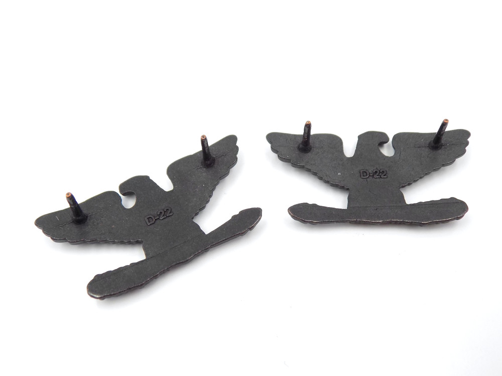 Original US Army Colonel Eagle Subdued Collar Insignia Set D-22