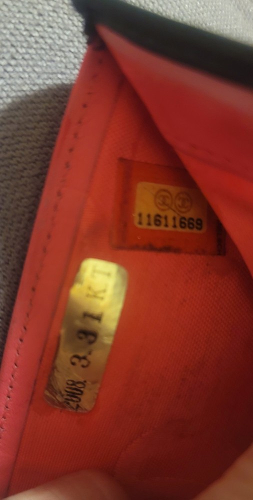 Authentic CHANEL CC Cambon leather quilted compact wallet