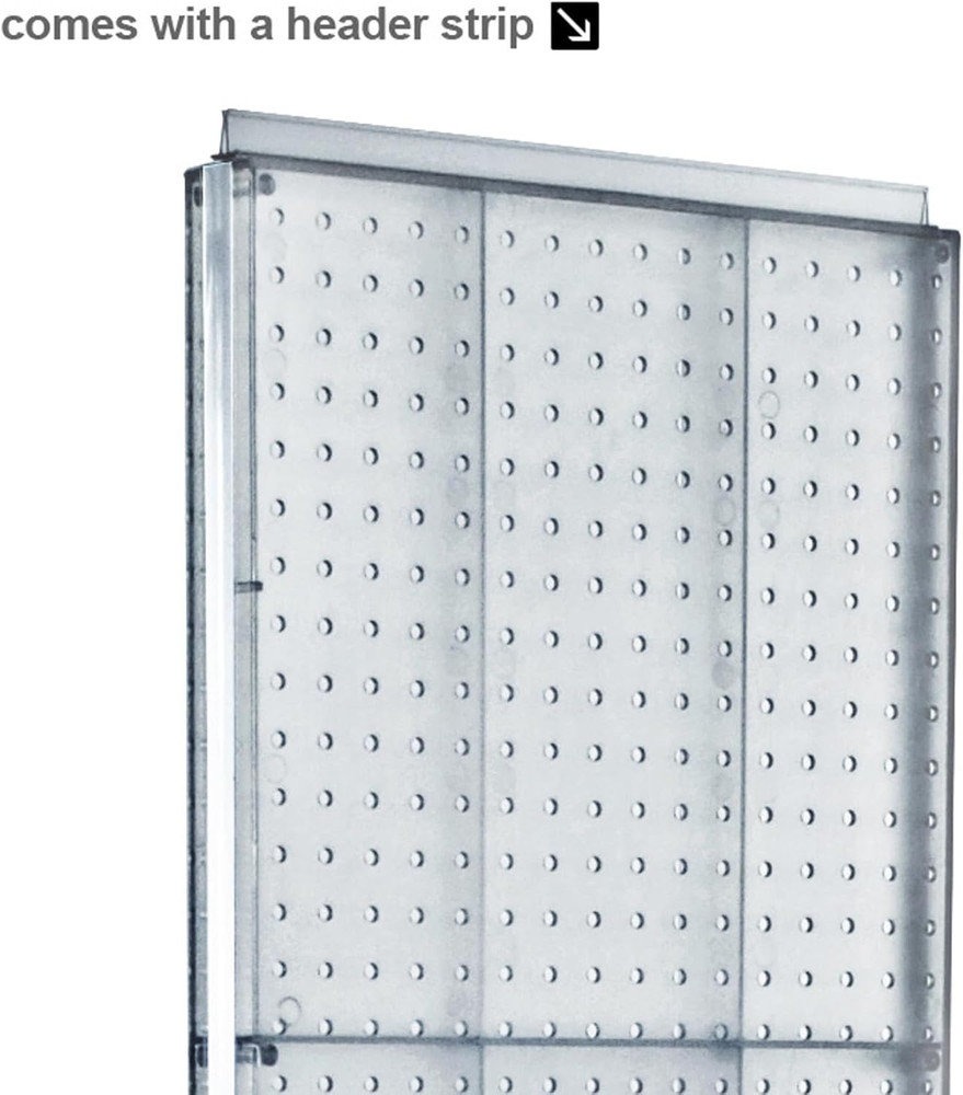 Pink Double-Sided Pegboard Display Stand with Round Base, 16" x 60