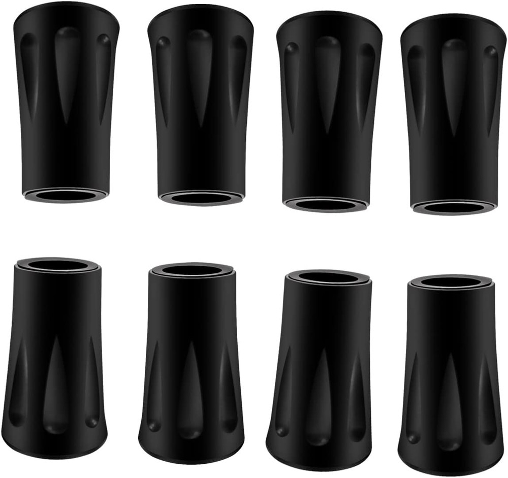 8Pcs Trekking Pole Tips Replacement Protectors, Rubber Feet for Hiking Pole Tips