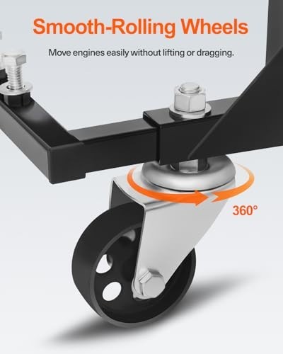 Heavy Duty Rolling Engine Cradle Stand with Wheels, 750 LBS Capacity, Chevy Comp