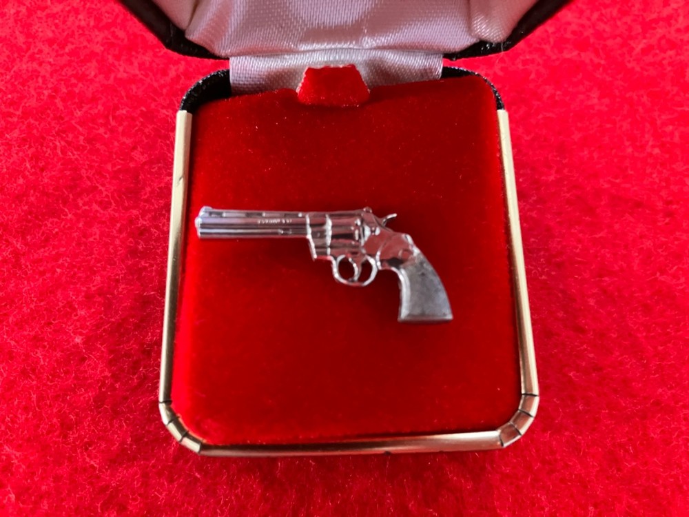 Vintage Colt Firearms Sterling Silver Python Tie Tack In Colt Box