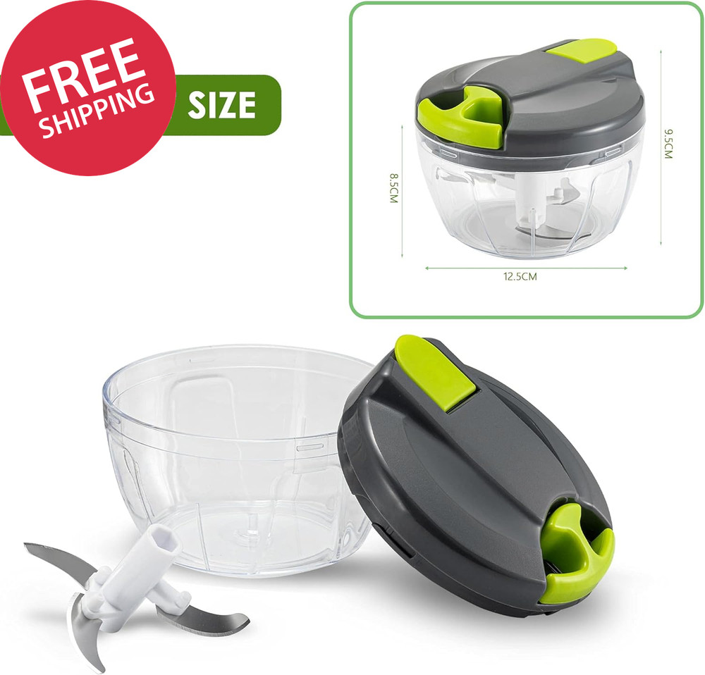 Multi-Function Manual Food Chopper Processor with Handle Cover Vegetable Mincer