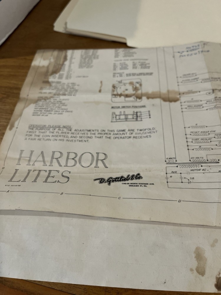 Harbor Lites Pinball Schematic