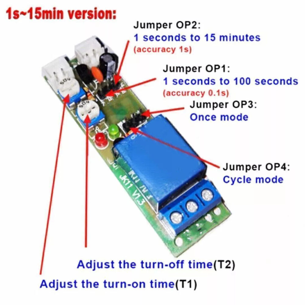 2x 12V Infinite Cycle Delay Time Timer Relay Turn ON OFF Switch Loop Modules USA
