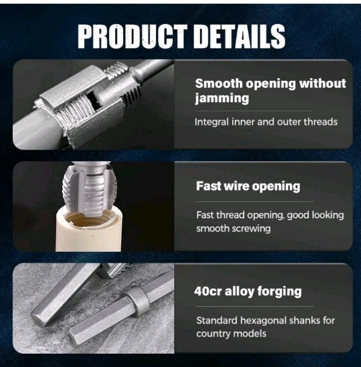 Manual Pipe Threader BSPT 1/2" & 3/4" Integrated Internal & External Tool