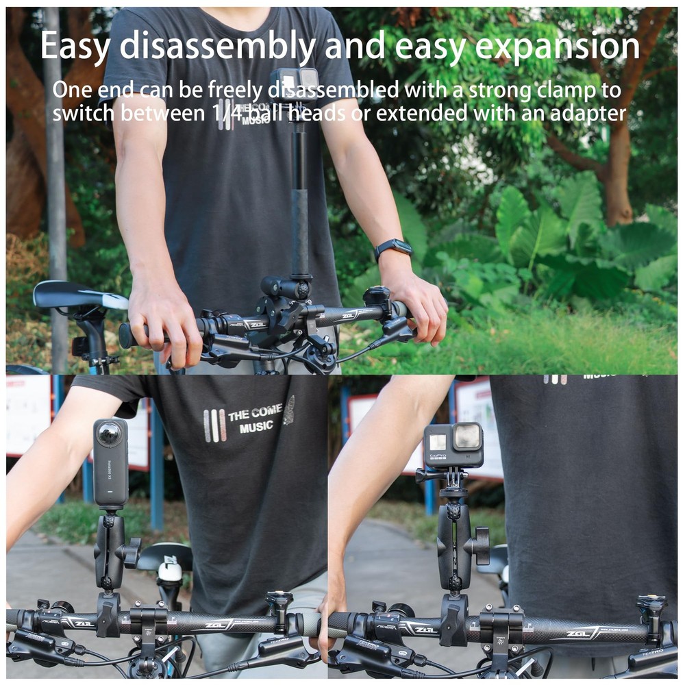 Double Clamp Camera Mount - Universal Bracket for Golf Carts, Umbrella Clamp,...