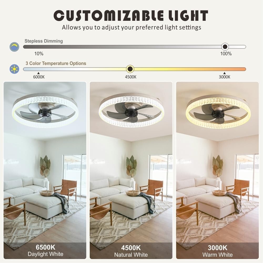 ZEFFO - Ceiling Fan with LED Lights