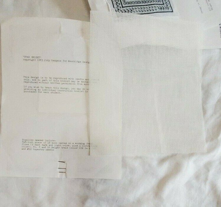Needlepoint Pattern & 18ct Mesh STAR BRIGHT Westridge Designs Jody Gergens ©1983