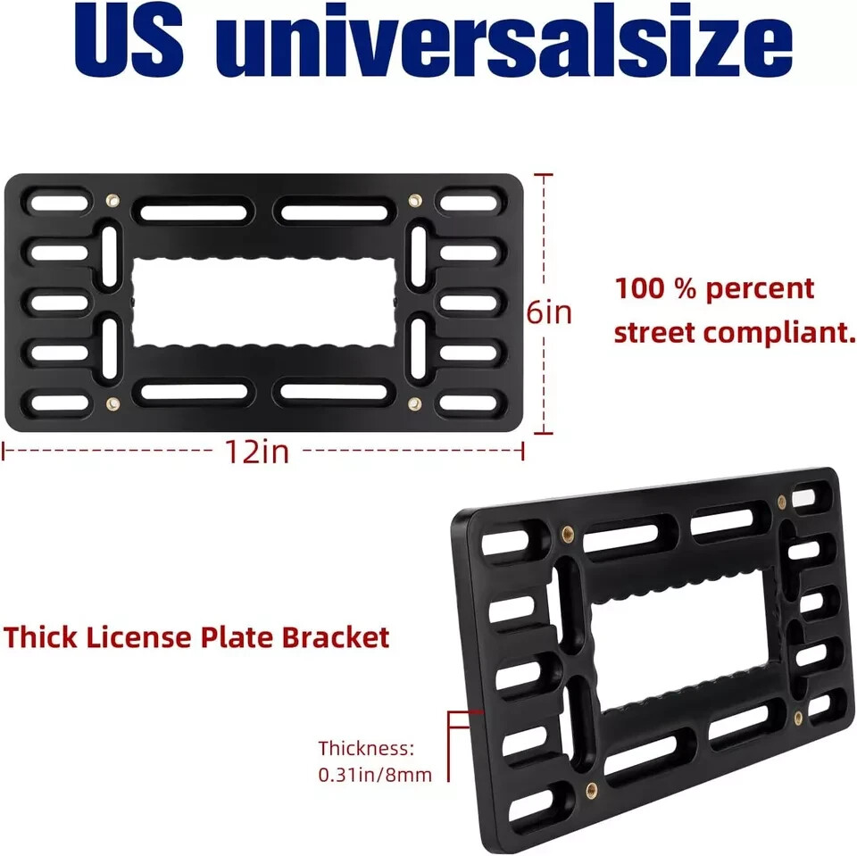 OKLPF No Drill Front License Plate Bracket- black