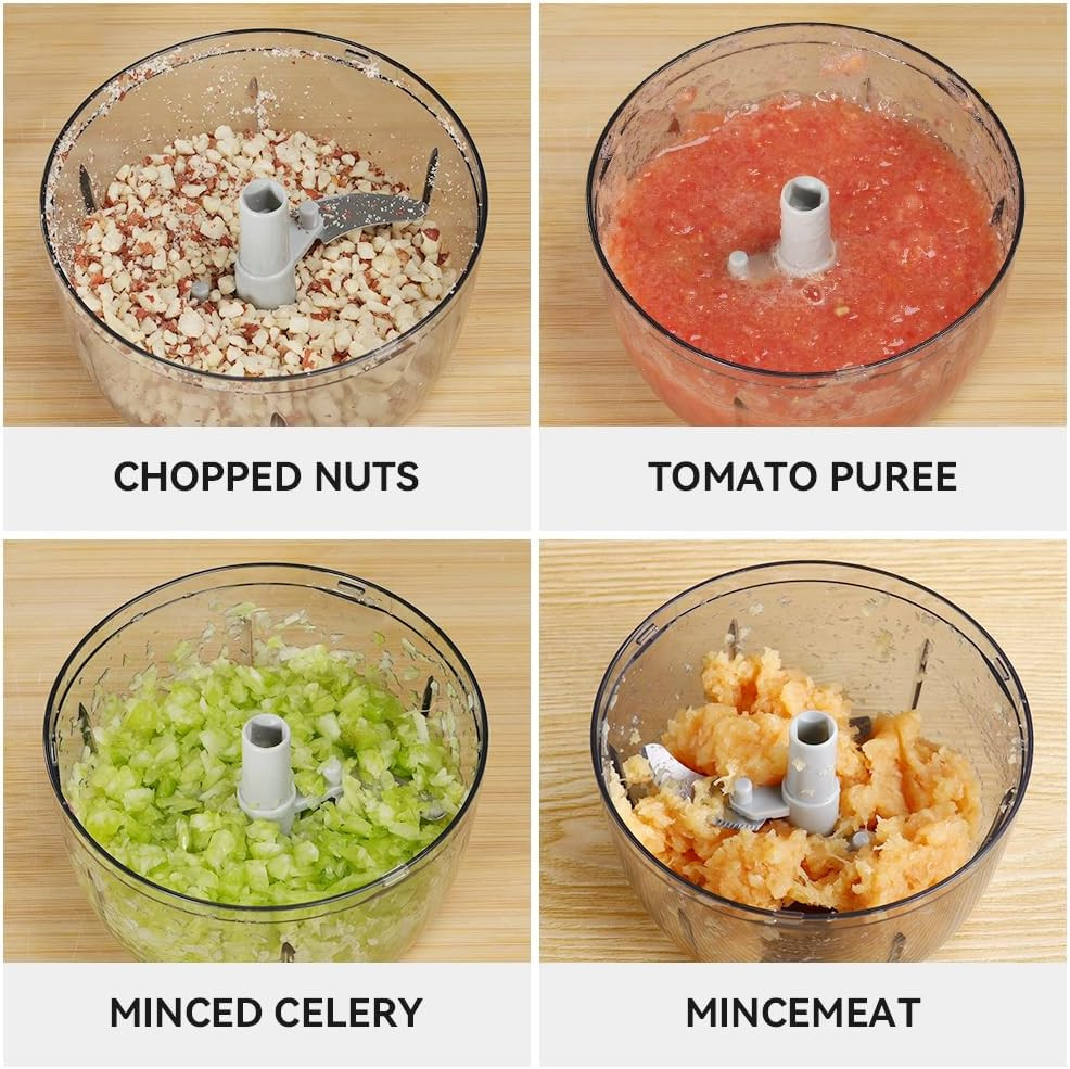 Manual Food Processor Vegetable Chopper 2.3 Cup Small Mini Hand Pull String...