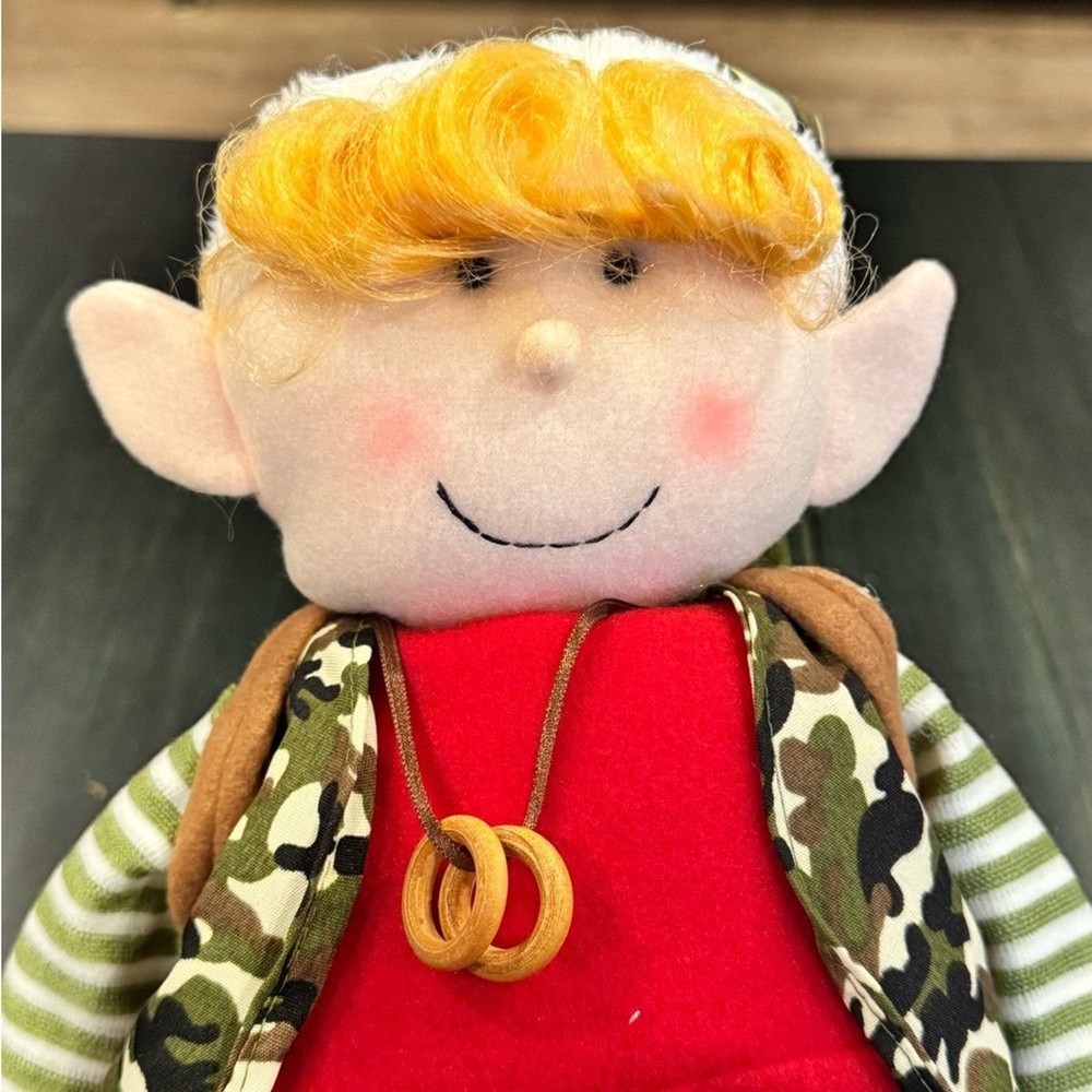Decorative Plush 18" Holiday Elf Camo with Backpack