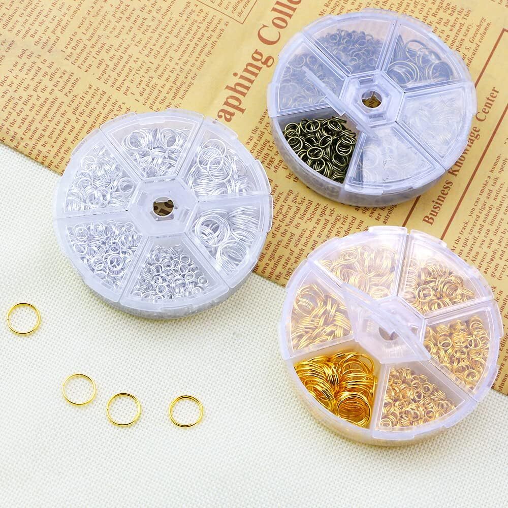 FSWCCK Split Rings Kit, 2070 PCS Double Loops Jump Ring 3 Colors,Bronze