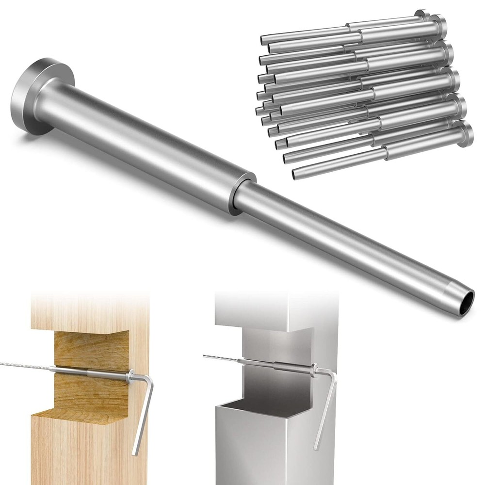 4"x4" Invisible Cable Railing Kits 1/8" Receiver and Swage Stud End New 20 Pack