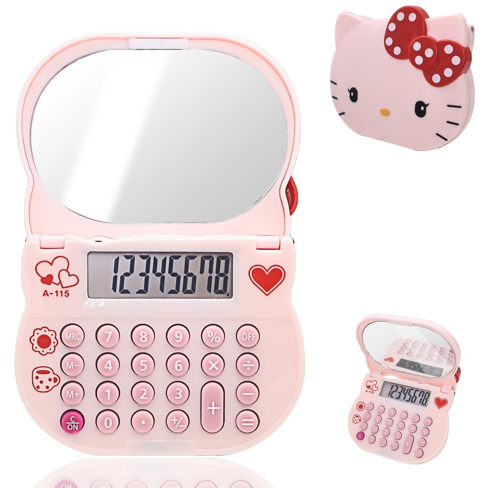 Cute Calculator Makeup Mirror Calculator Basic Calculators Desktop 8 Digit wi...