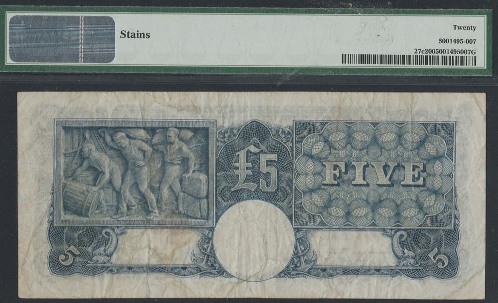 1949 AUSTRALIA 5 POUND NOTE PMG VF20