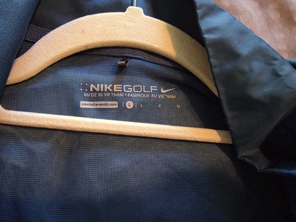 Nike Golf Blue SS Pullover Wind Breaker 3/4 Zip Mens Size Large