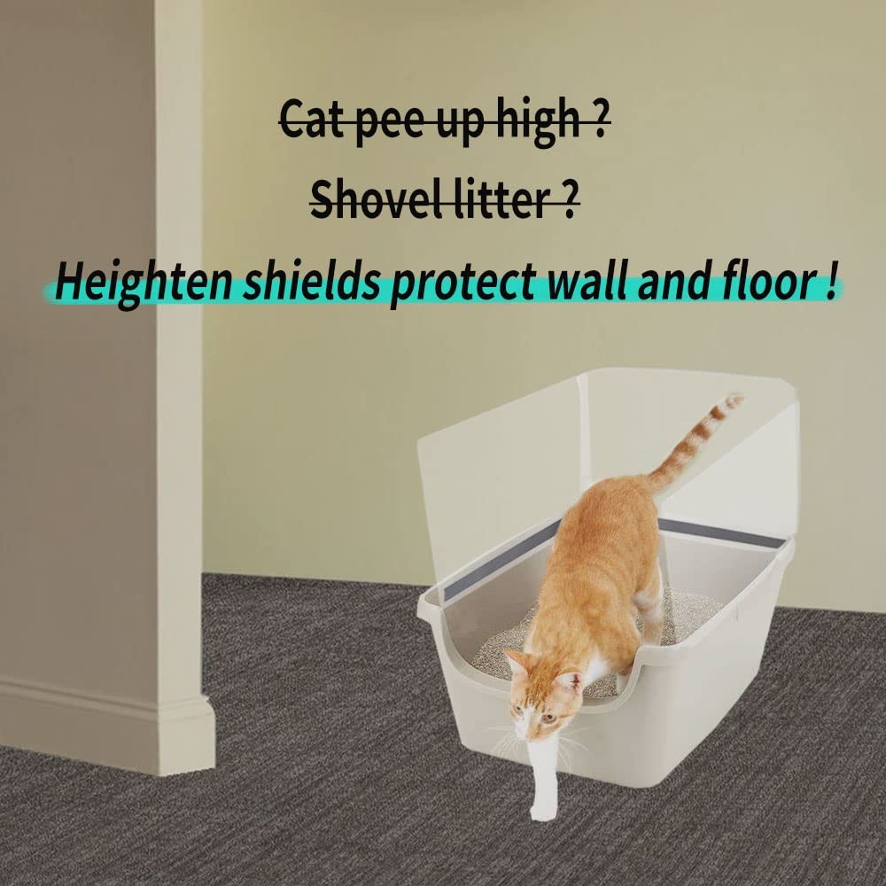 3 Pack Cat Litter Box Pee Shields High Side Open Top Kitty Litter Pan Shield
