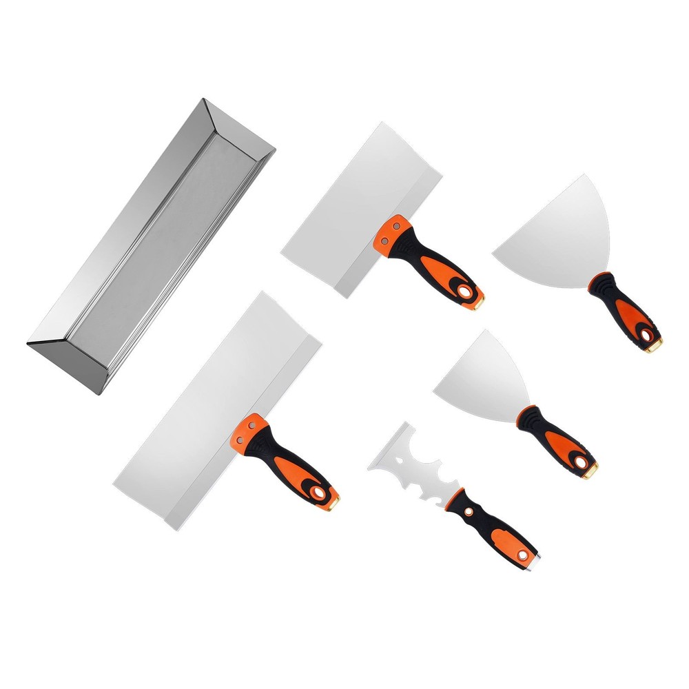 Drywall Tool Set: Scraper, Putty & Taping Knives, Mud Pan