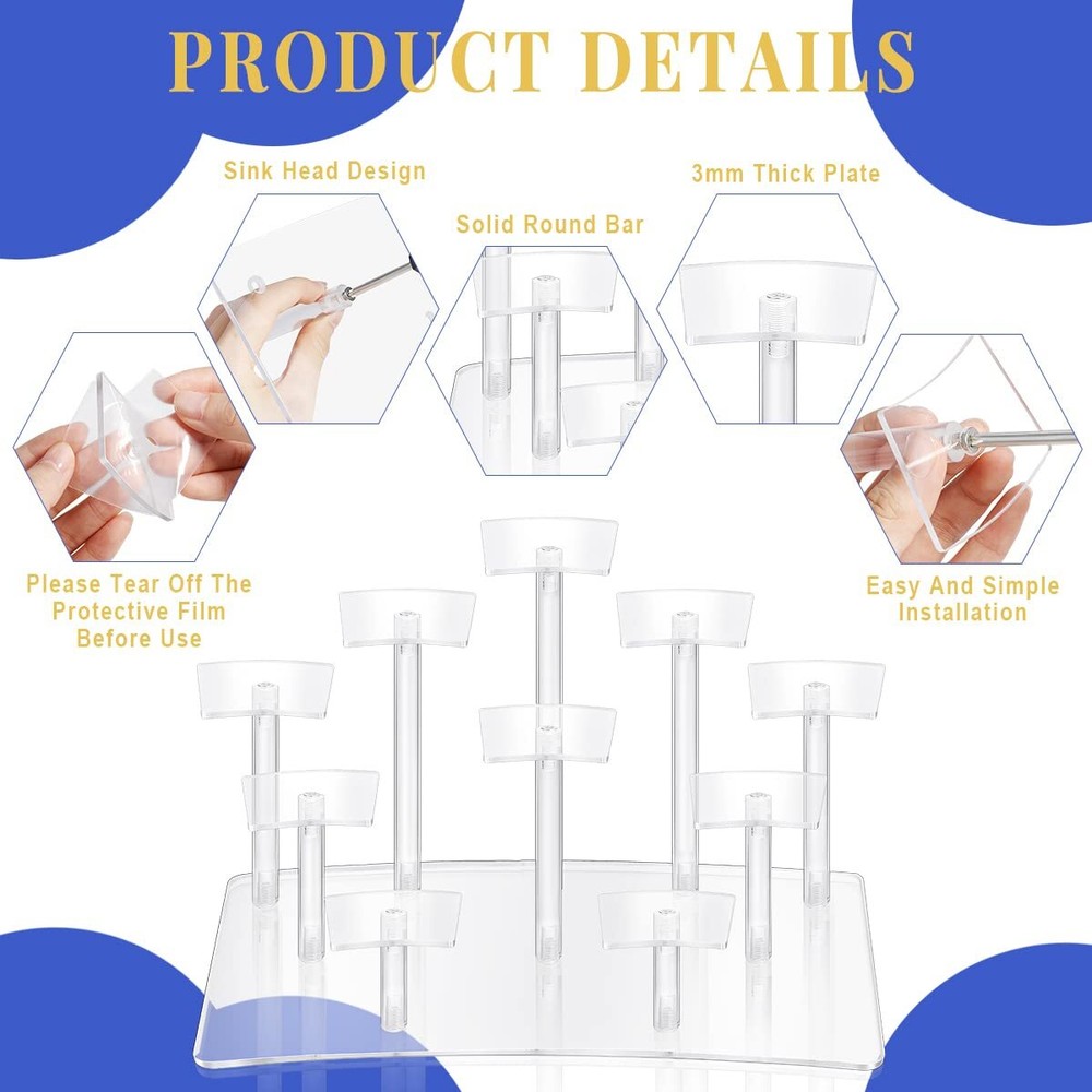 10-Tier Clear Acrylic Display Stand Riser for Collections Figures Cupcakes