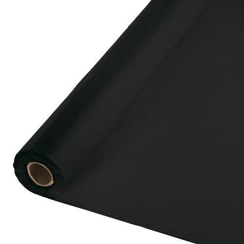 Black Plastic Banquet 100' x 40" Tablecloth Tableware Party Decorations