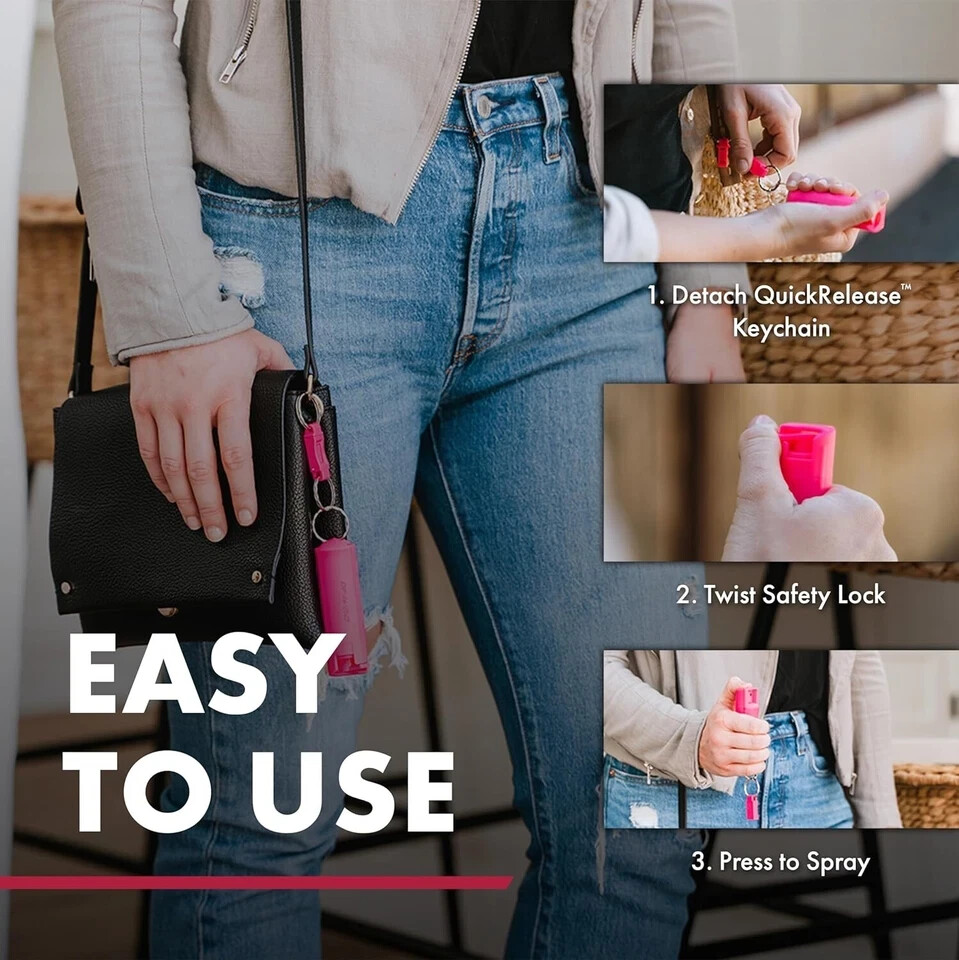 Pepper Spray, Quick Release Keychain for Easy Carry and Fast Access