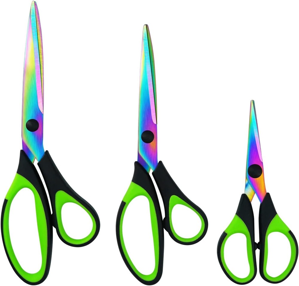 Scissors All Purpose,Heavy Duty Sharp Titanium Blades with Green