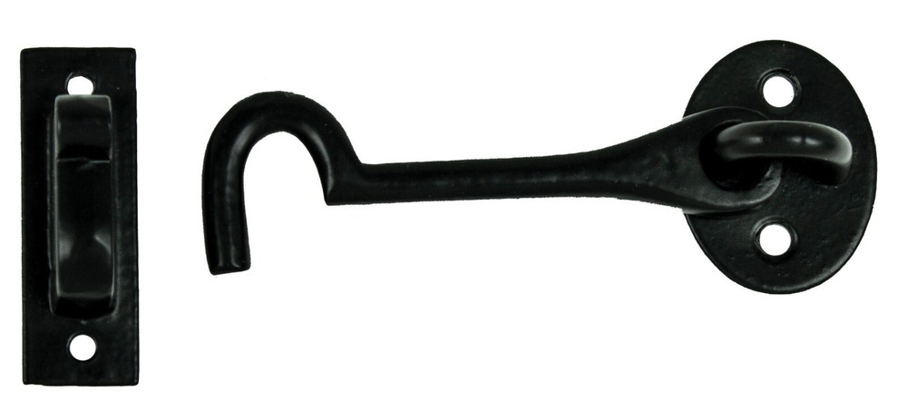 Hook & Eye Latch Security Gate Door Hardware Black