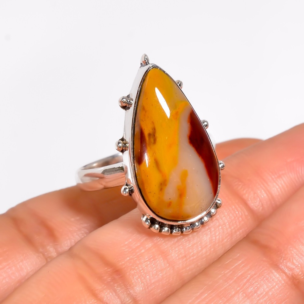 Mookaite Jasper Ring 925 Sterling Silver Handmade Statement Ring Gift Jewelry