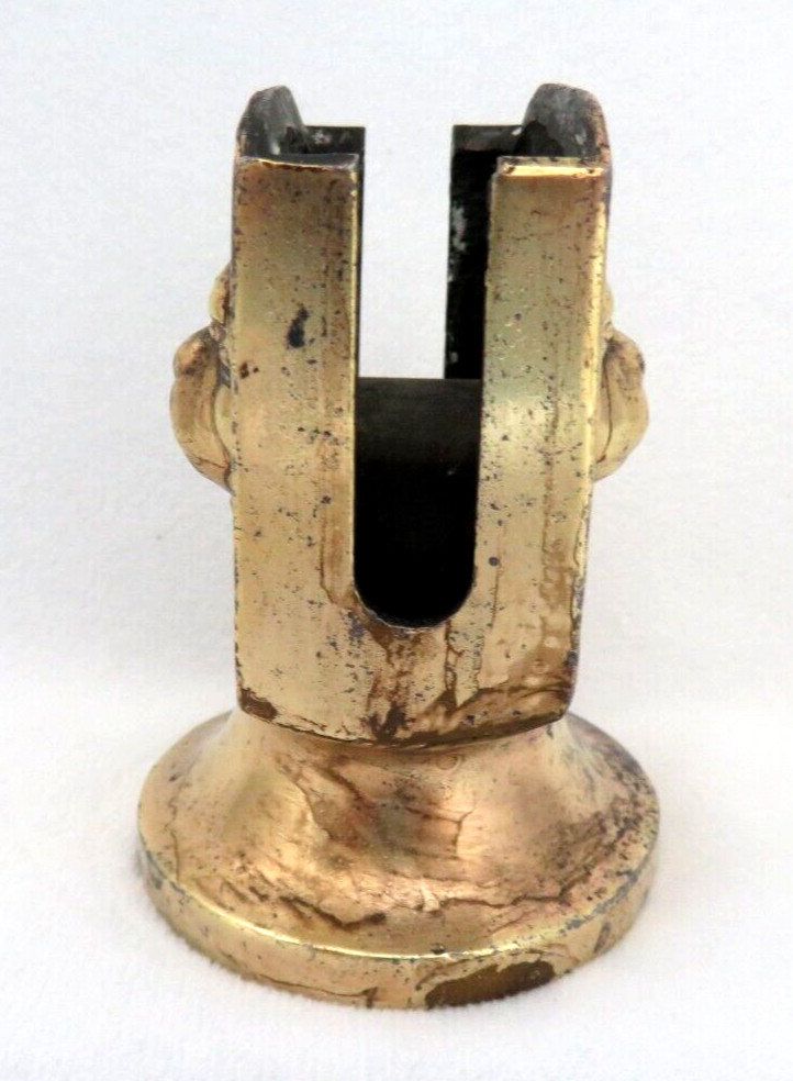 Antique Brass BULLDOG Match Box Holder