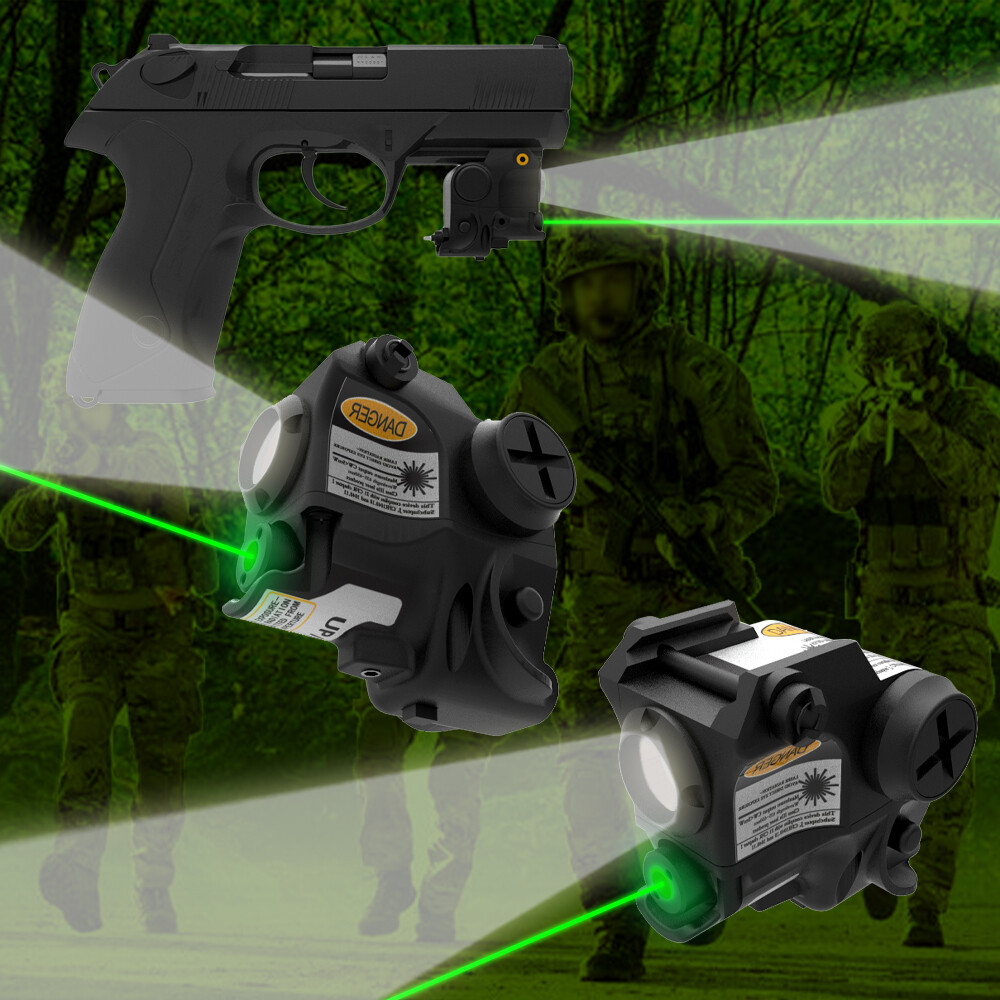 Laspur Sub Compact Rail Mount Green Laser Sight with Flashlight Light combo