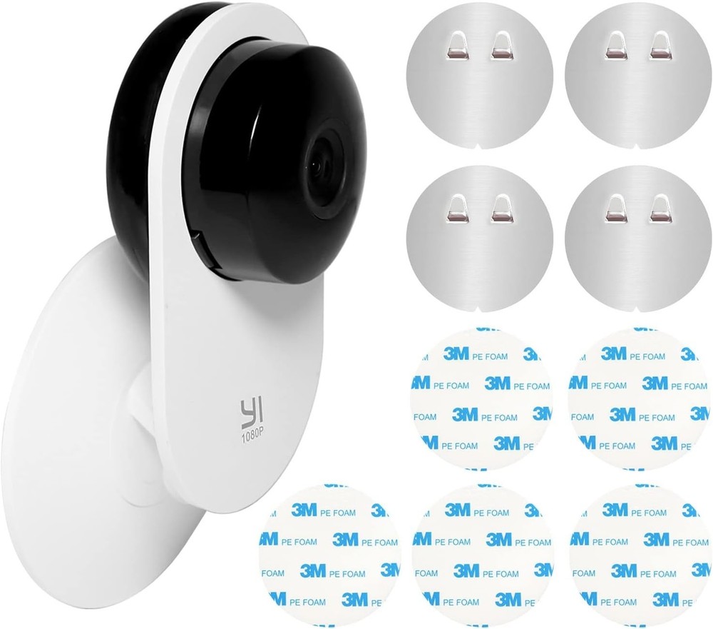 Secure 4 Pack Wall Mount for Yi Home Security Camera - Adhesive, Hassle-Free
