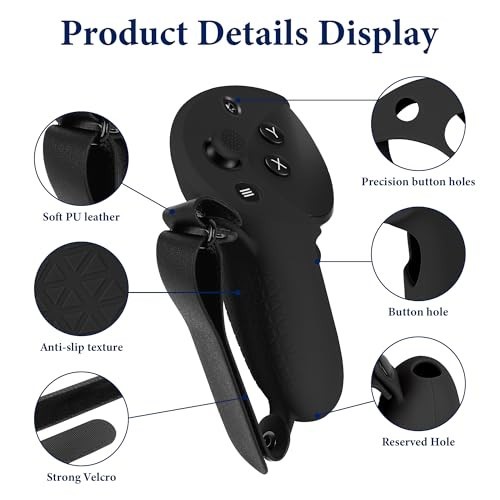 VR Silicone Controller Cover for Meta Quest Pro - Anti-Throw Handle Sleeve, Adju