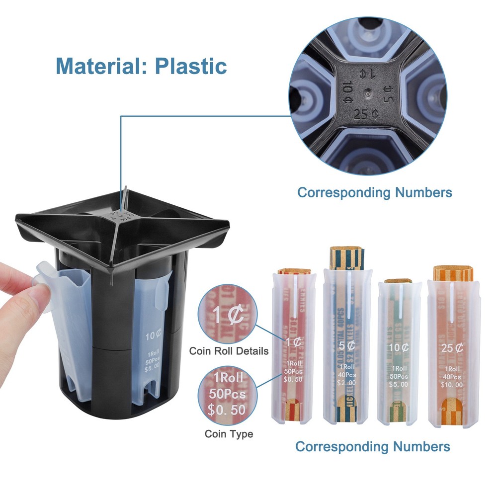 Professional Manual Coin Sorter Creative 4-in-1 Portable Change Counting Machine