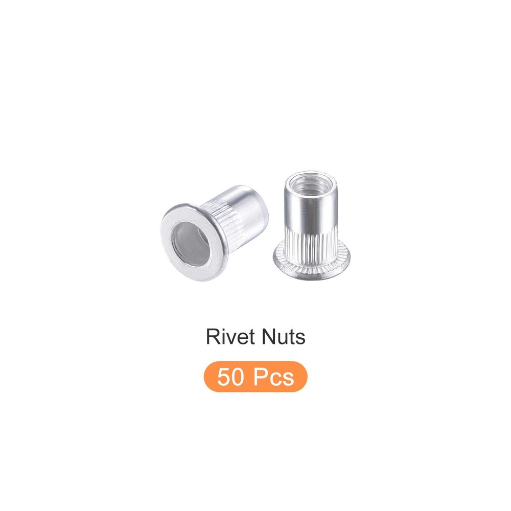 Rivet Nuts (M6) 50Pcs, Aluminum Alloy Threaded Insert Nuts